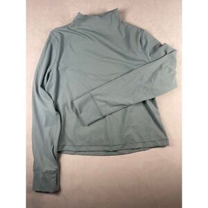 FLX Active Mock Neck Long Sleeve Cutout Back Top Sage‎ Green XXL Thumbholes